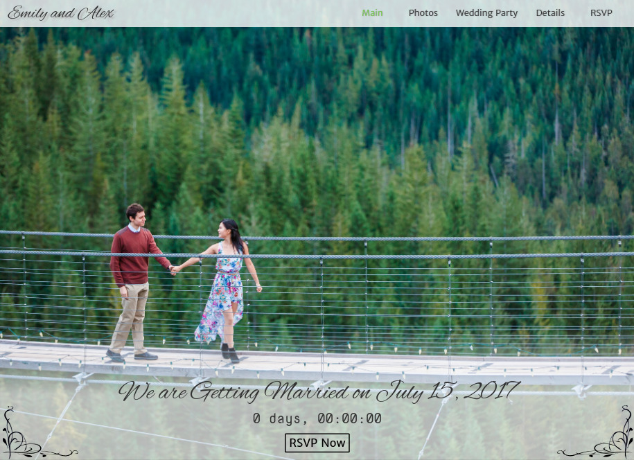 Wedding Website Screenshot